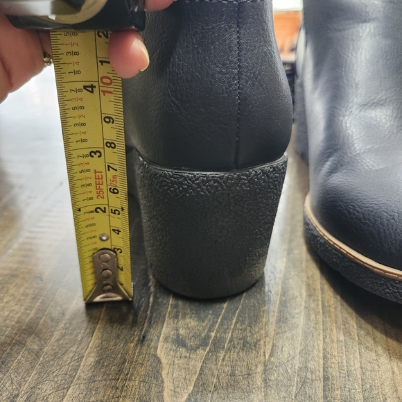 Womens Dr. Scholl's Black Wedge Heel PU Leather Look Ankle Boots Size 10 - Picture 4 of 8